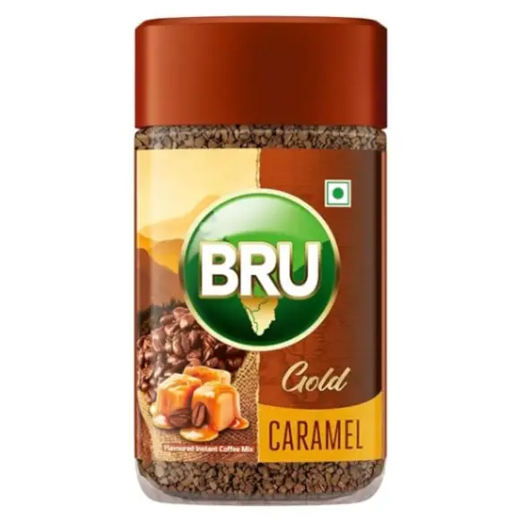 Bru Gold Caramel 55g | Flavoured Instant Coffee | Flavourful Twist to Your Everyday Coffee |