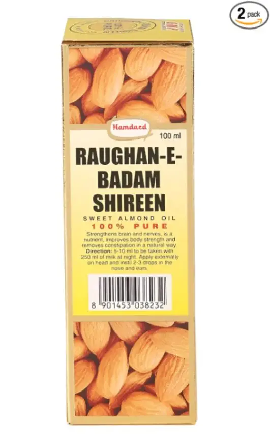 Hamdard RAUGHAN-E-BADAM SHIREEN Sweet Almond Oil for Body, Skin & Hair | 100ml